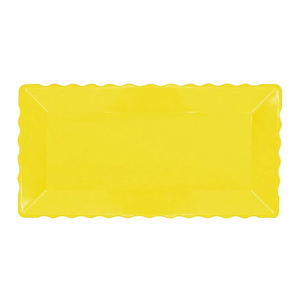 Bandeja Retangular Plástico Amarela - 16x30cm - 1 Un - Rizzo