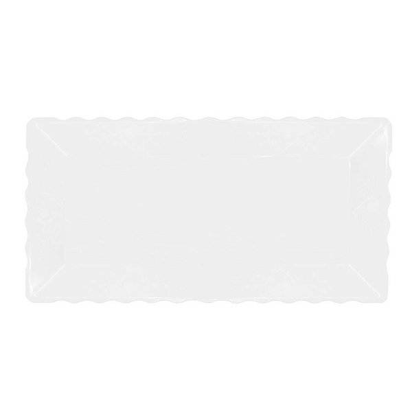 Bandeja Retangular Plástico Branco - 16x30cm - 1 Un - Rizzo