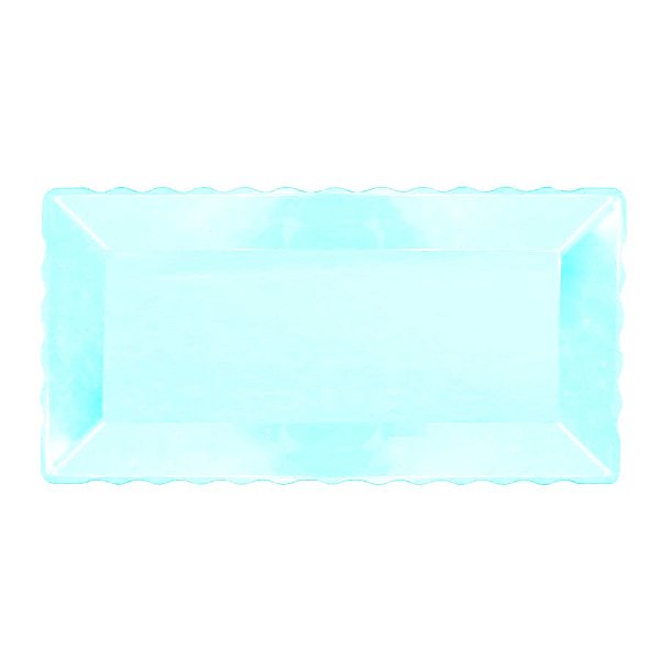 Bandeja Retangular Plástico Azul Bebe - 16x30cm - 1 Un - Rizzo