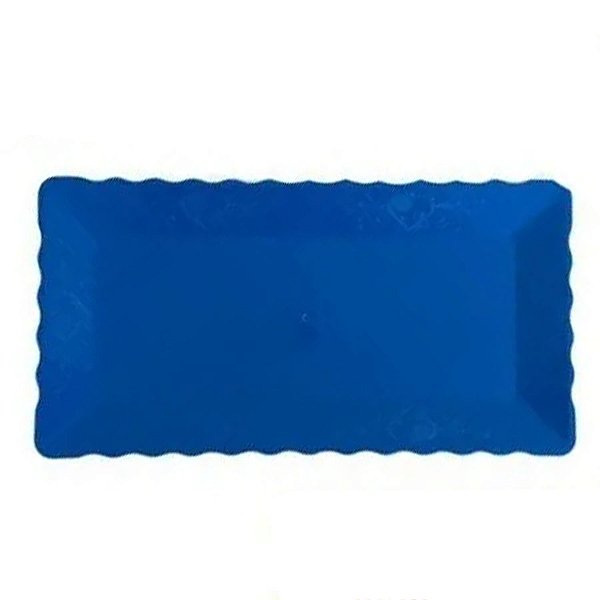 Bandeja Retangular Plástico Liso Azul Escuro - 16x30cm - 1 Un - Rizzo