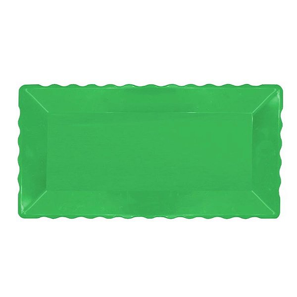 Bandeja Retangular Plástico Liso Verde - 16x30cm - 1 Un - Rizzo