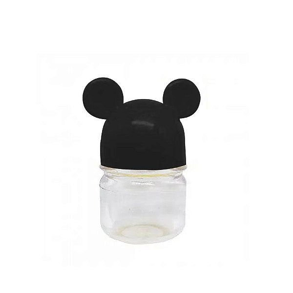 Potinho Preto Transparente Mickey Minnie Mouse - 7cm - 6 Un - Rizzo