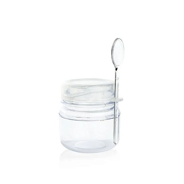 Potinho Transparente C/ Colher - 4cm - 50ml - 10 Un - Rizzo