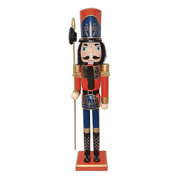 Boneco Soldado Quebra Nozes de Madeira - Azul - EN039-03 - 60 cm - 1 unidade - Global Master - Rizzo Embalagens