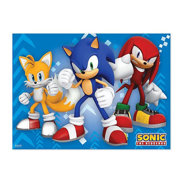 Painel TNT Festa Sonic - 140 x 103cm- 01 Unidade - Piffer - Rizzo Embalagens