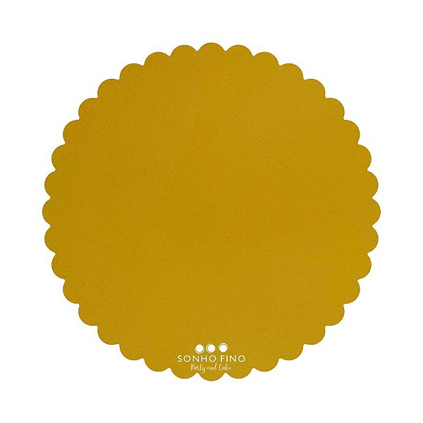 Cake Board Margarida MDF Dourado  - 01 unidade - Sonho Fino - Rizzo Embalagens