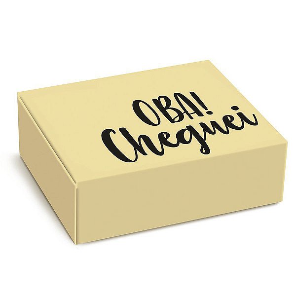 Caixa para Entrega Oba Cheguei Amarelo - 01 Unidade - Cromus - Rizzo Embalagens