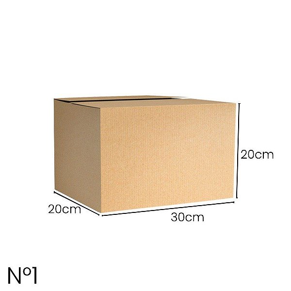 Caixa Papelão N°1 - 20x30x20cm - 1 unidade - Rizzo Embalagens