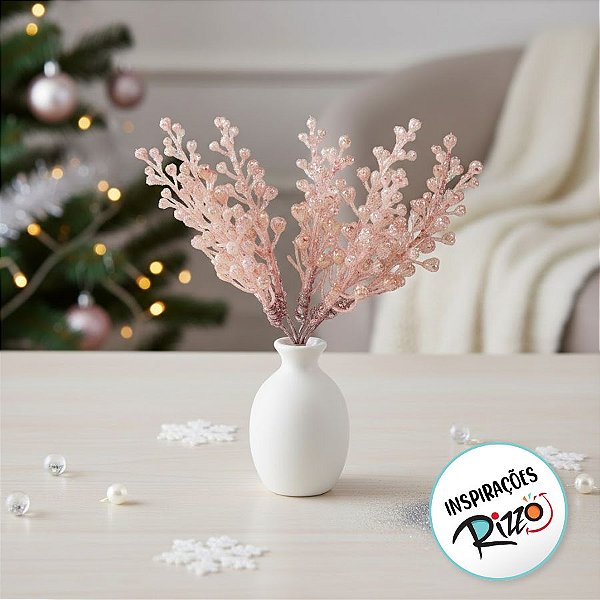 Galho Folhas Glitter Roc 01 Unidade - Cromus - Rizzo Embalagens