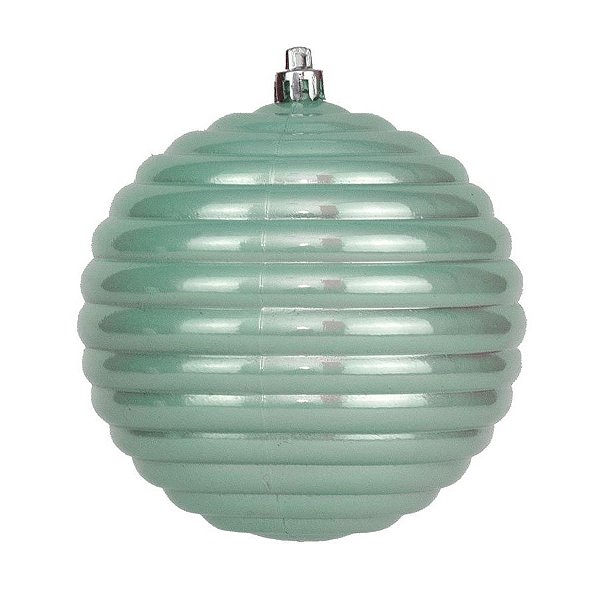 Bola de Natal Ondas VDY Cor Verde Mint 08cm 06 Unidades - Cromus - Rizzo Embalagens
