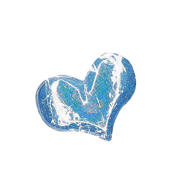 Aplique Coração Azul Metalizado BIG - 8cm - 2 Un - Artegift - Rizzo