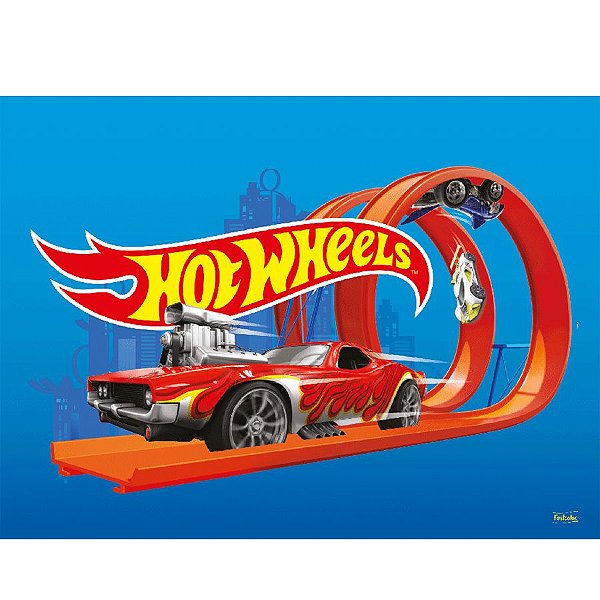 Painel Decorativo em TNT Festa Hot Wheels - 01 Unidade - Festcolor - Rizzo Embalagens