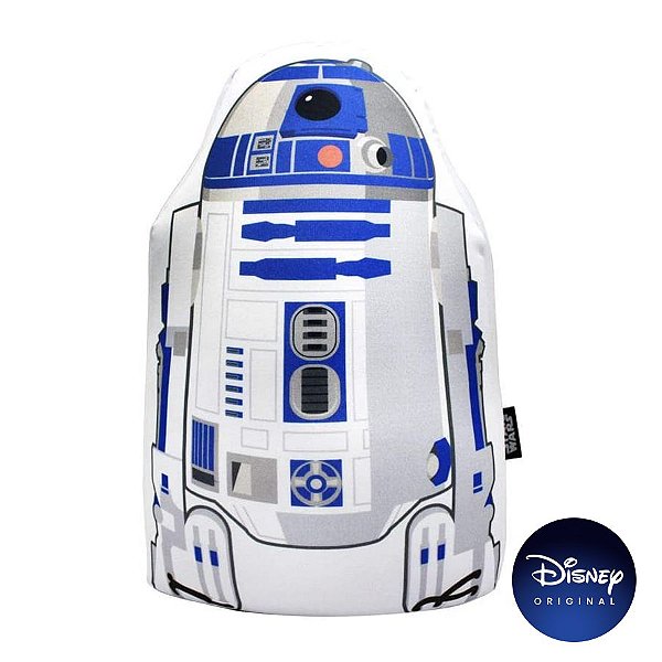 Almofada Microperolas Formato R2D2 Star Wars - 35cm - Disney Original - Zona Criativa - 1 Un - Rizzo