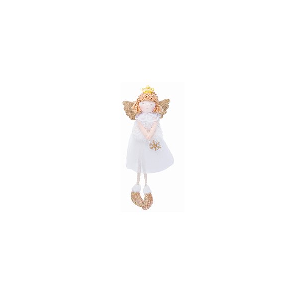 Enfeite para Pendurar Anjo Branco Frozen - 01 unidade - Cromus Natal - Rizzo