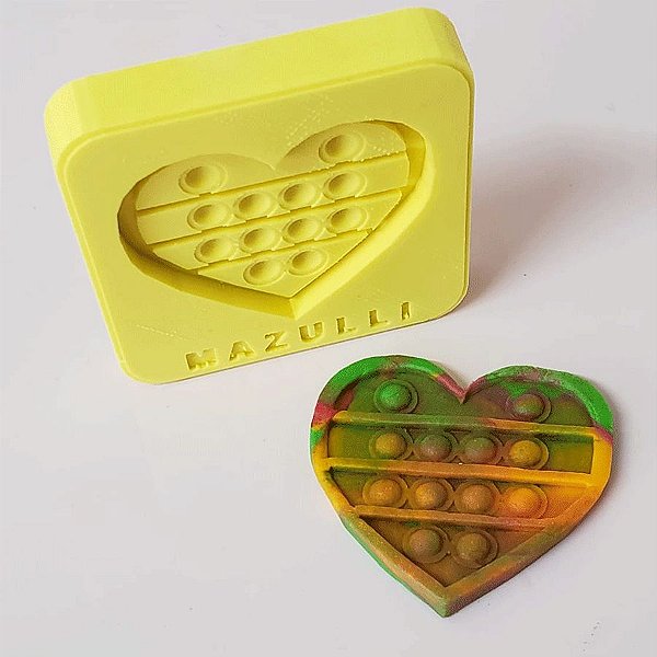 Molde de Silicone 2315 Festa Pop It Fidget Toy Coração - 01 Unidade - Mazulli - Rizzo