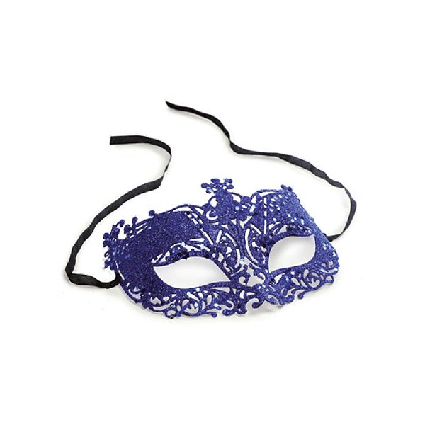 Fantasia Acessório Mascara Elegância Azul Festa Carnaval 01 Unidade Cromus Rizzo Embalagens