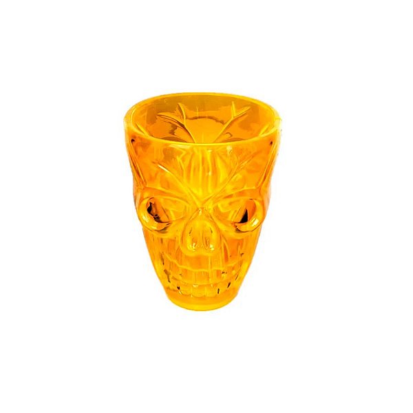 Kit Copinho Acrílico Halloween - Caveira - Laranja - 4 unidades - Rizzo