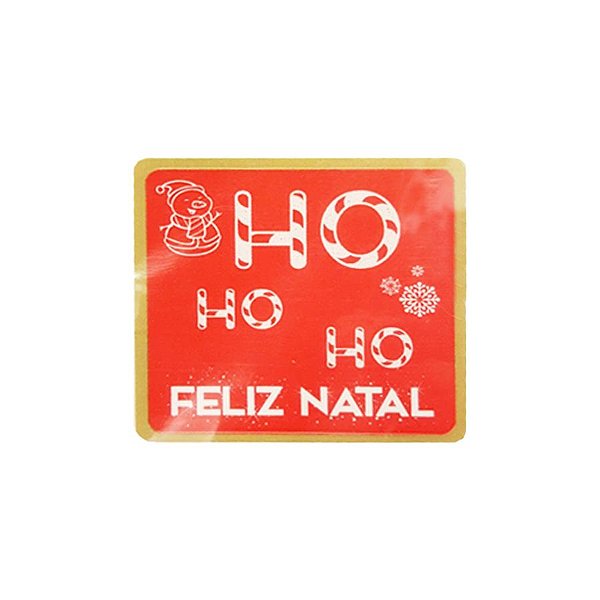 Etiqueta Adesiva HO HO HO - Feliz Natal - com 60 un. Rizzo Embalagens