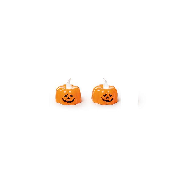 Vela Abóbora Eletrônica com 2 un. Halloween Cromus Rizzo