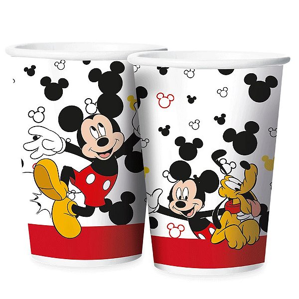 Copo Papel 180ml Festa Mickey Mouse 12 Unidades Regina Rizzo Embalagens