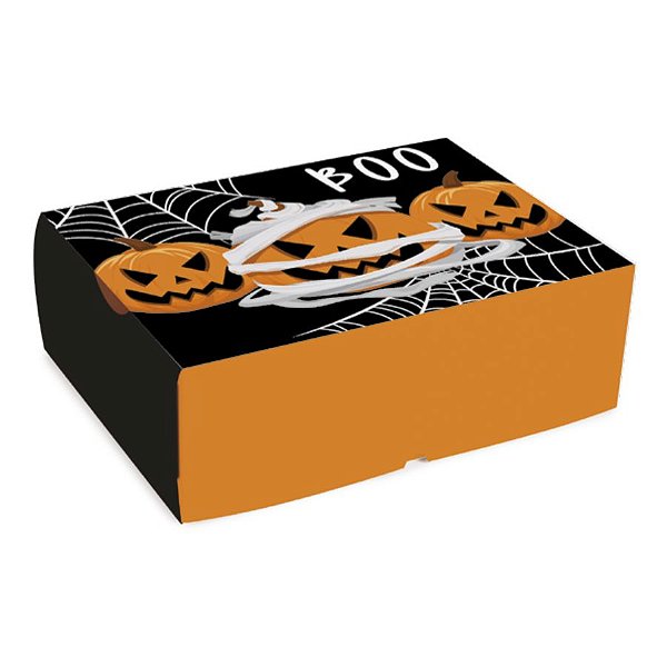 Cesta na Caixa Halloween - Noite do Terror - 33x23x10cm- 01 unidade - Cromus - Rizzo Embalagens