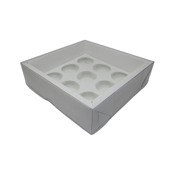 Caixa Base Brigadeiro - Branco - N2 (13cm x13cm x3,5cm) - 5 unidades - Assk - Rizzo Embalagens