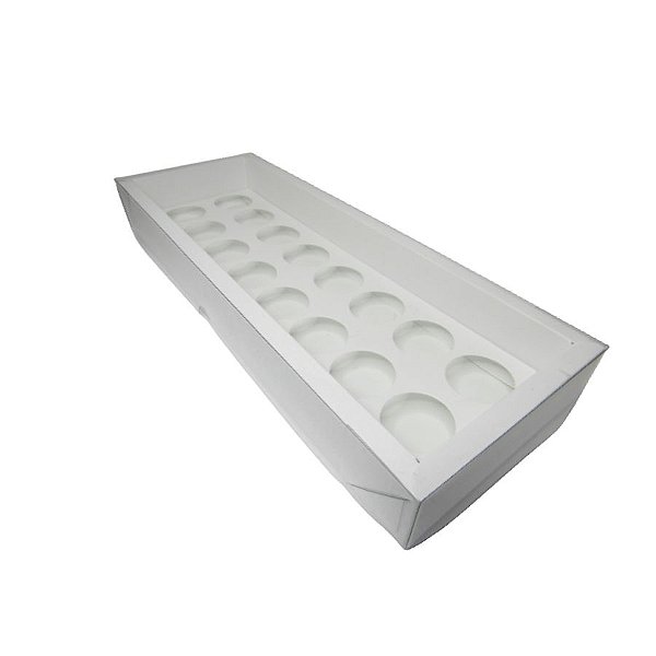 Caixa Base Brigadeiro - Branco - N3 (30,5cm x10cm x3,7cm) - 5 unidades - Assk - Rizzo Embalagens