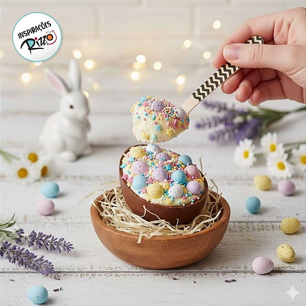 Pacote Colher Madeira - Chevron Preto - 10cm - 10 unidades - Rizzo