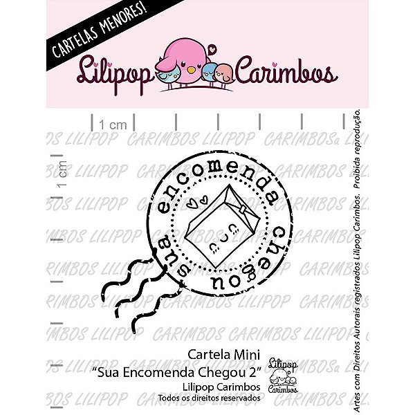 Cartela de Carimbos Mini - Sua encomenda chegou 2 - Lilipop Carimbos - 01 Unidade - Rizzo Embalagens