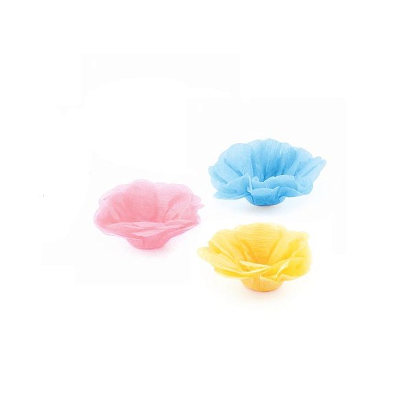 Forminha Flor - Candy - Rosa Azul Amarelo - 50 UN - MaxiFormas - Rizzo