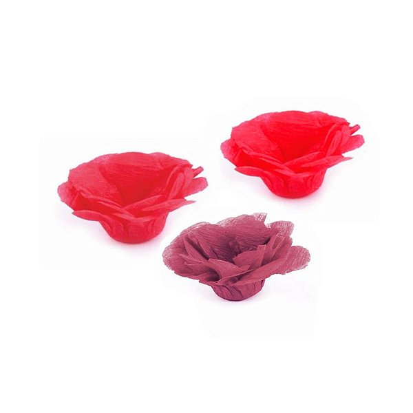 Forminha Flor - Tons - Cereja Marsala Vermelho - 50 UN - MaxiFormas - Rizzo
