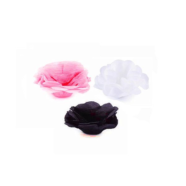 Forminha Flor - MM Tons - Rosa Preto Branco - 50 UN - MaxiFormas - Rizzo