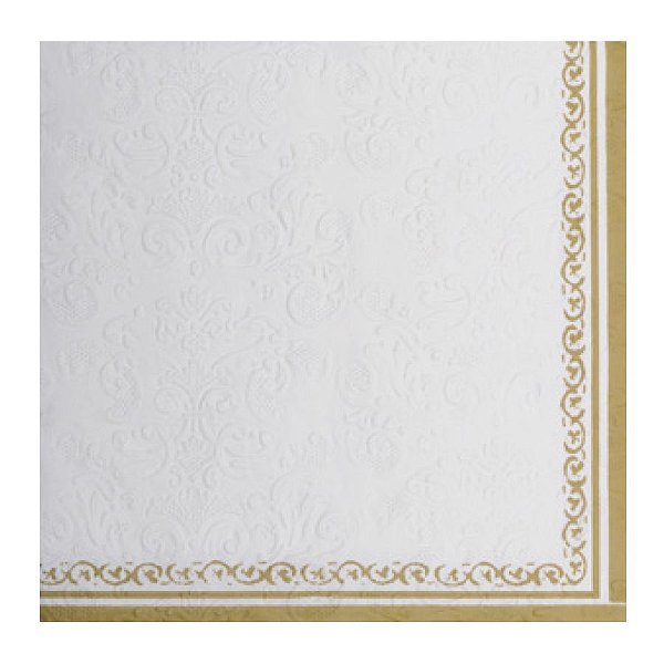 Guardanapo de Papel - Bordas decoradas Dourado - 32,5cm x 32,5cm - 20 unidades - Cromus Natal - Rizzo Embalagens