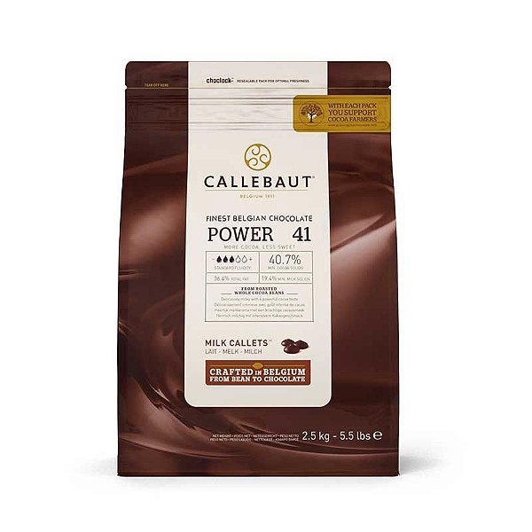 Chocolate Belga Callebaut - Gotas Ao Leite - Power 41 BR-U75 - 2,5 kg - Rizzo