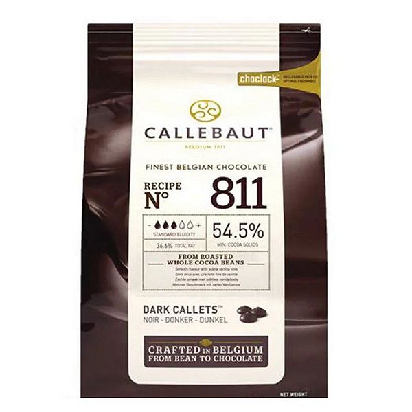 Chocolate Belga Callebaut - Gotas Amargo - 811-BR-U76 - 2 kg - Rizzo