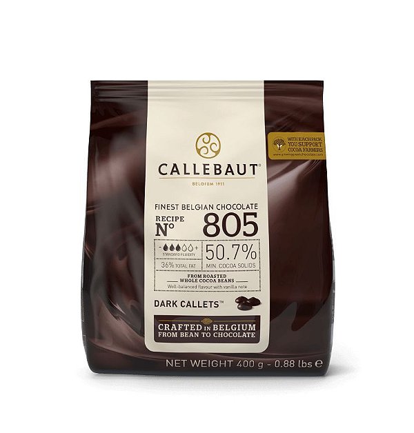Chocolate Callebaut Amargo 805-BR-D94 Gotas 400 g Rizzo Confeitaria
