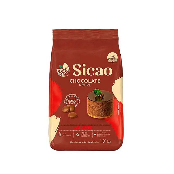 Chocolate Nobre Ao Leite - Gotas - 1,01 kg  - 1 unidade - Sicao - Rizzo