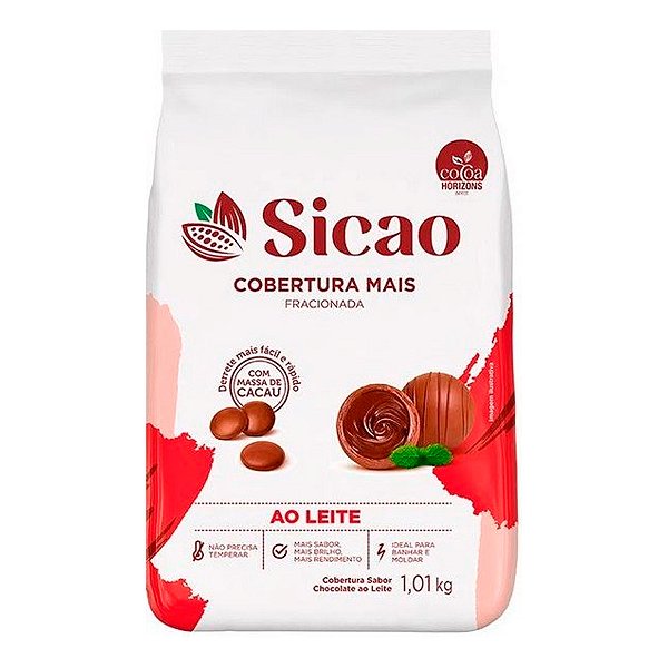 Cobertura Mais Ao Leite  - Gotas - 1,01 kg  - 1 unidade - Sicao - Rizzo