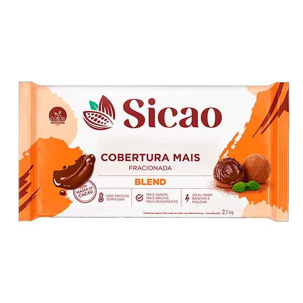 Cobertura Mais Blend  - Barra - 2,1 kg  - 1 unidade - Sicao - Rizzo