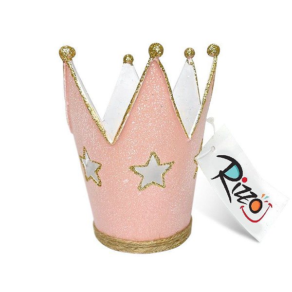 Coroa Decorativa - Rosa Candy - 11cm - 01 unidade - Natal Tok da Casa - Rizzo Embalagens