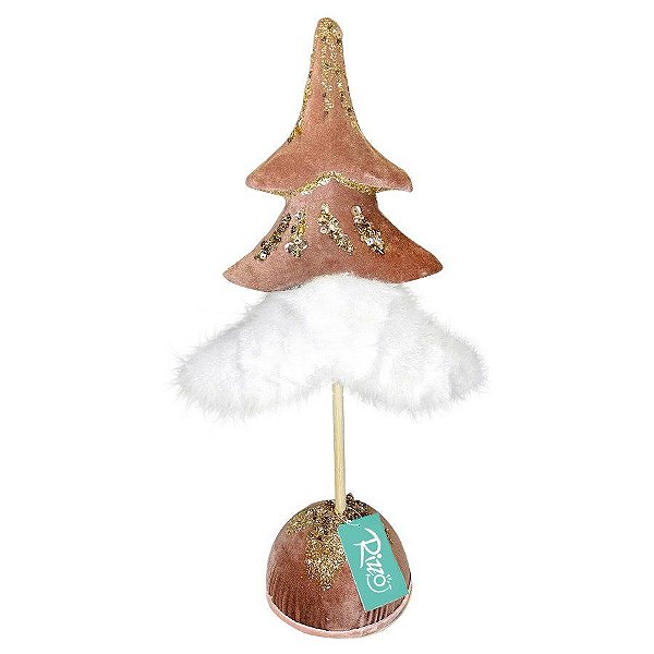 Enfeite Decorativo - Árvore Cute - Rose Gold - 43cm - 01 unidade - Natal Tok da Casa - Rizzo Embalagens