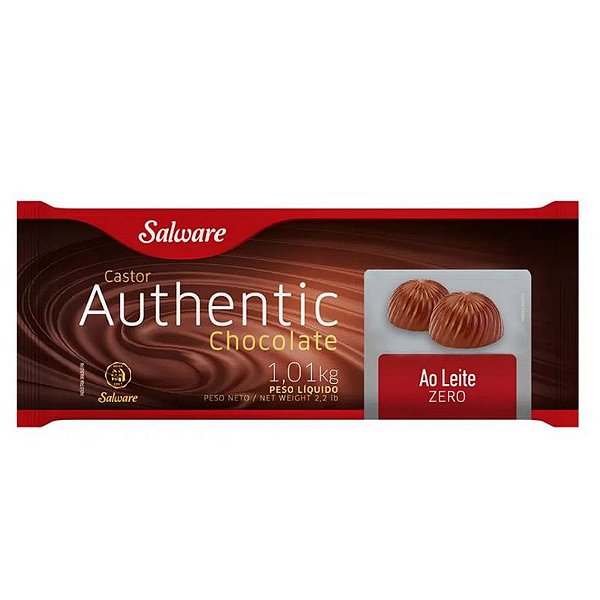 Chocolate Salware - Ao Leite Zero Açúcar - Authentic - 1,01 kg - Rizzo