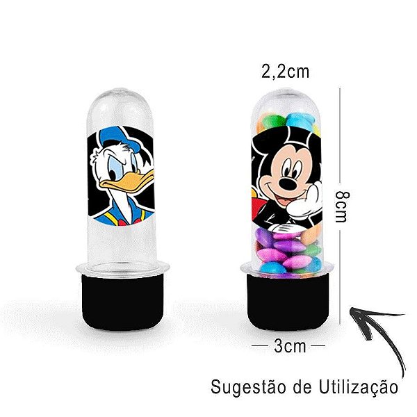 Mini Tubete Lembrancinha Festa Mickey Mouse 8cm 20 unidades - Preto - Rizzo Embalagens
