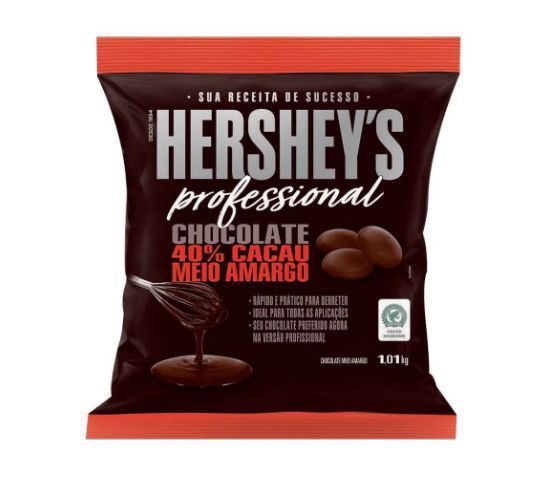 Chocolate Hershey's Profissional - Gotas Meio Amargo 40% - 1,01kg - Rizzo