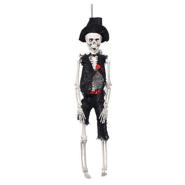 Noivo Esqueleto 9X5,5X40cm Halloween - Cromus - Rizzo Embalagens