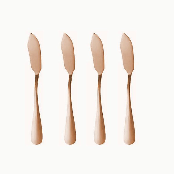Faca de Luxo de Patê Rose Gold 04 Unidades Livon Rizzo Embalagens