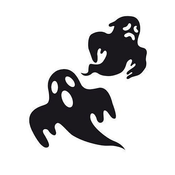Silhueta Decorativa Fantasma Preta Halloween 2 Unidades - Cromus - Rizzo