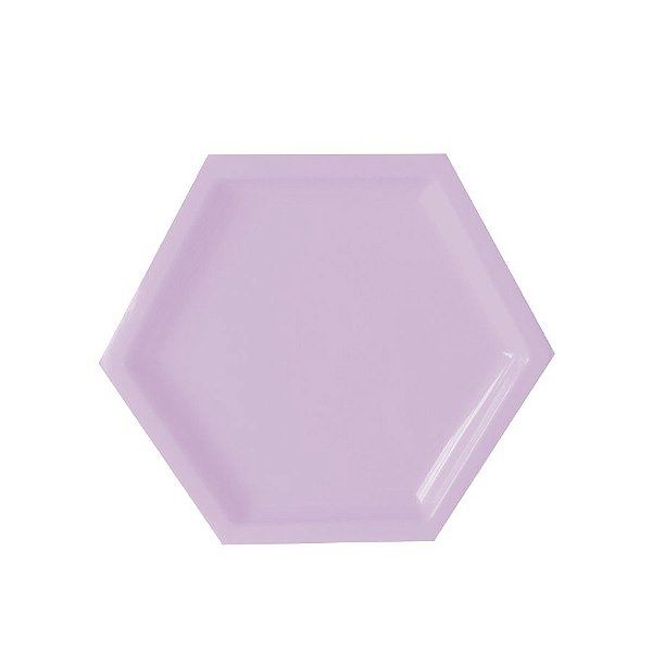 Bandeja Hexagonal Lilás 22cm 01 unidade - Rizzo