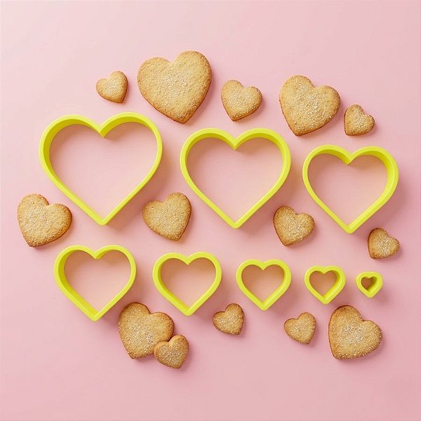 Cortador Coração Liso - 08 unidades - BlueStar - Rizzo