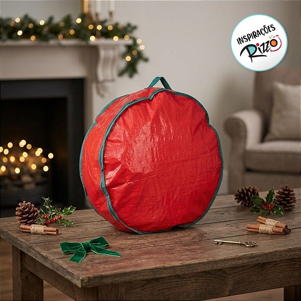Bolsa para Guirlanda de 16x60cm com Alça Vermelho 01 unidade Cromus Natal Rizzo Embalagens